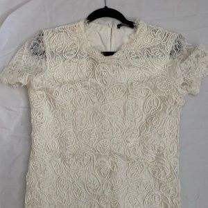 ZARA cream embroidered dress size L/ 10-12